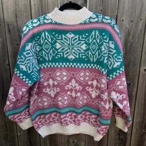 Vintage Fair Isle Snowflake Sweater